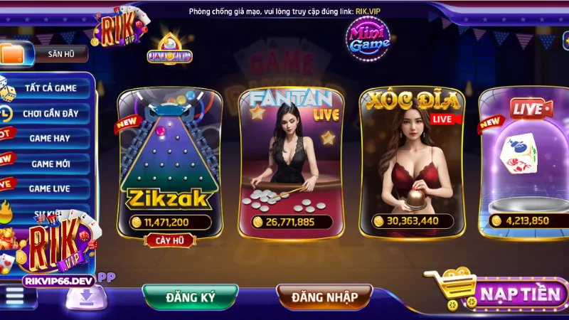 Giao Diện Casino RikVip Đẹp Mắt