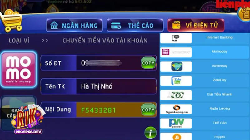 Rút tiền RikVip có mất phí không? Thông tin bạn cần biết 3 Rút tiền RikVip có mất phí không?